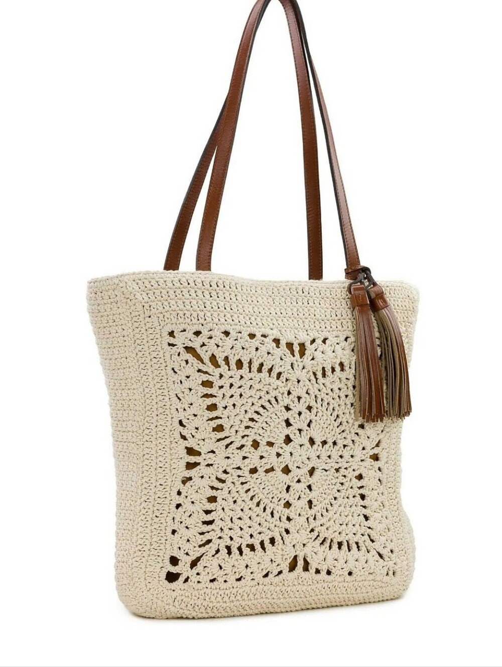 Patricia Nash Naomi Coral Crochet Tote Bag